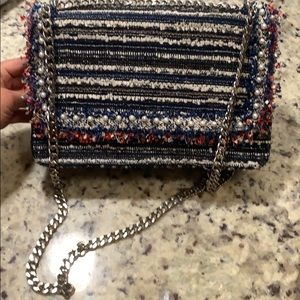 Tweed flap purse